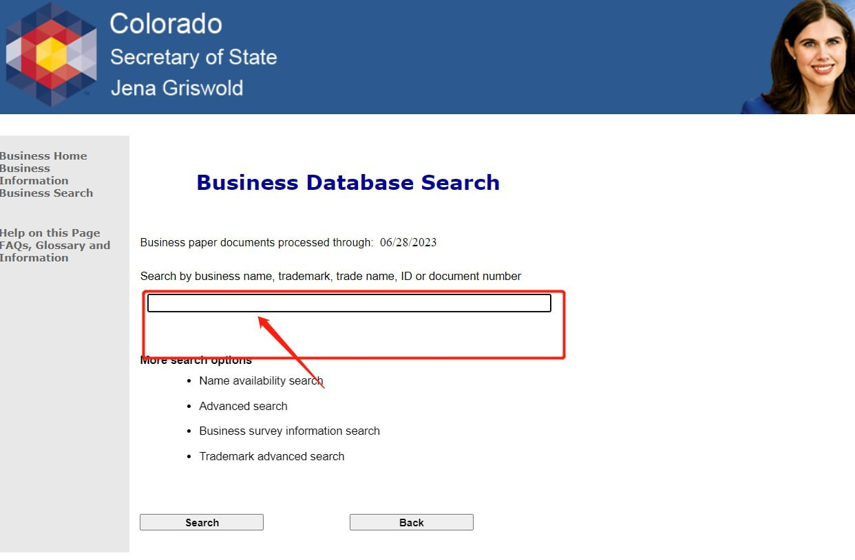 Майдони ҷустуҷӯи Business Database Search